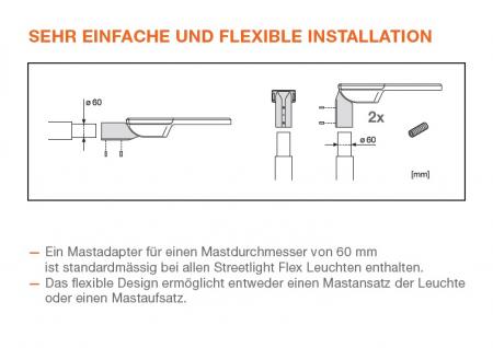 Ledvance LED Straßen- und Parkplatzbeleuchtung SL FLEX SM RV25ST P 13W 727 WAL - warmweißes Licht